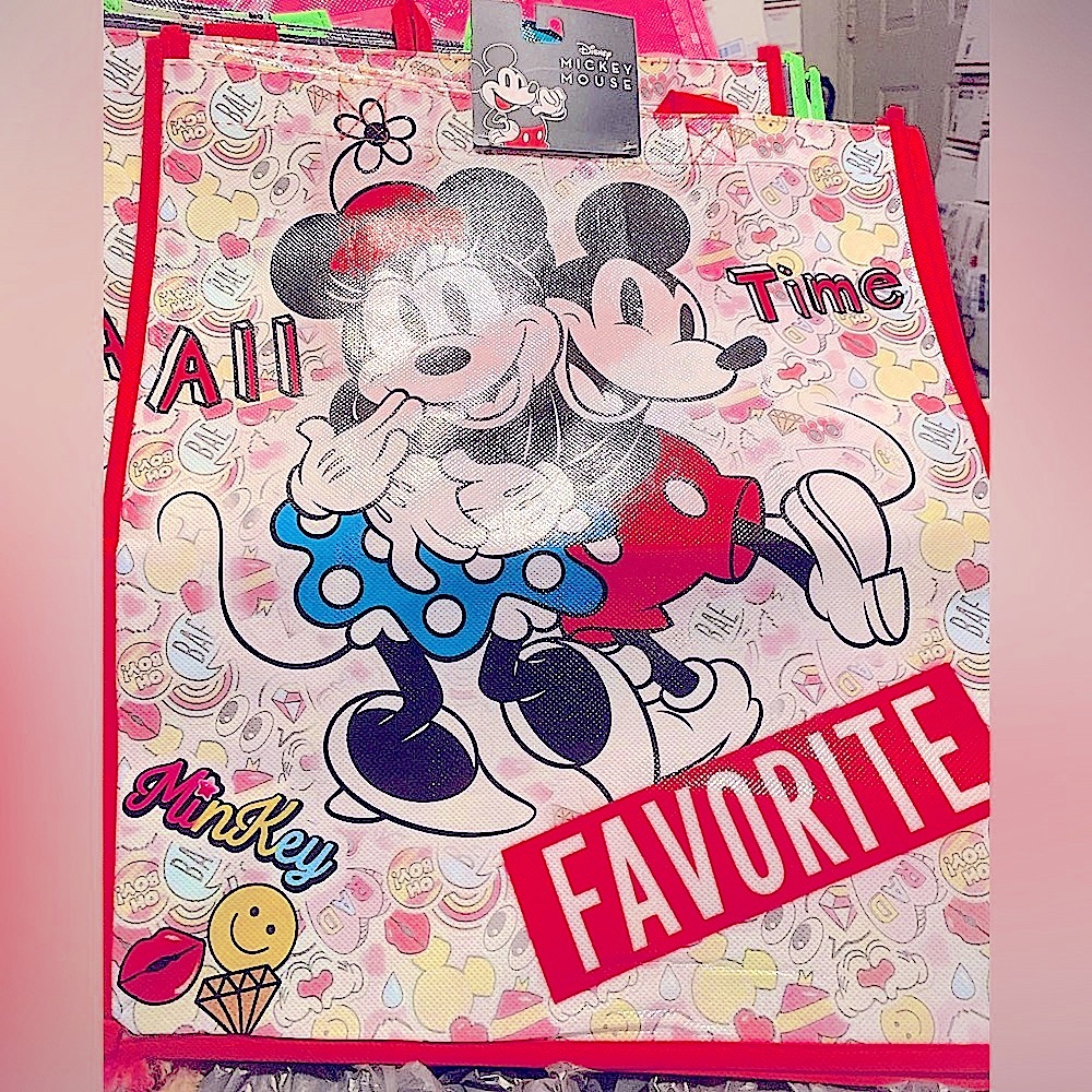 Mickey Mouse Minnie Reusable Tote Bag Large Red Black 90s Disney NEW